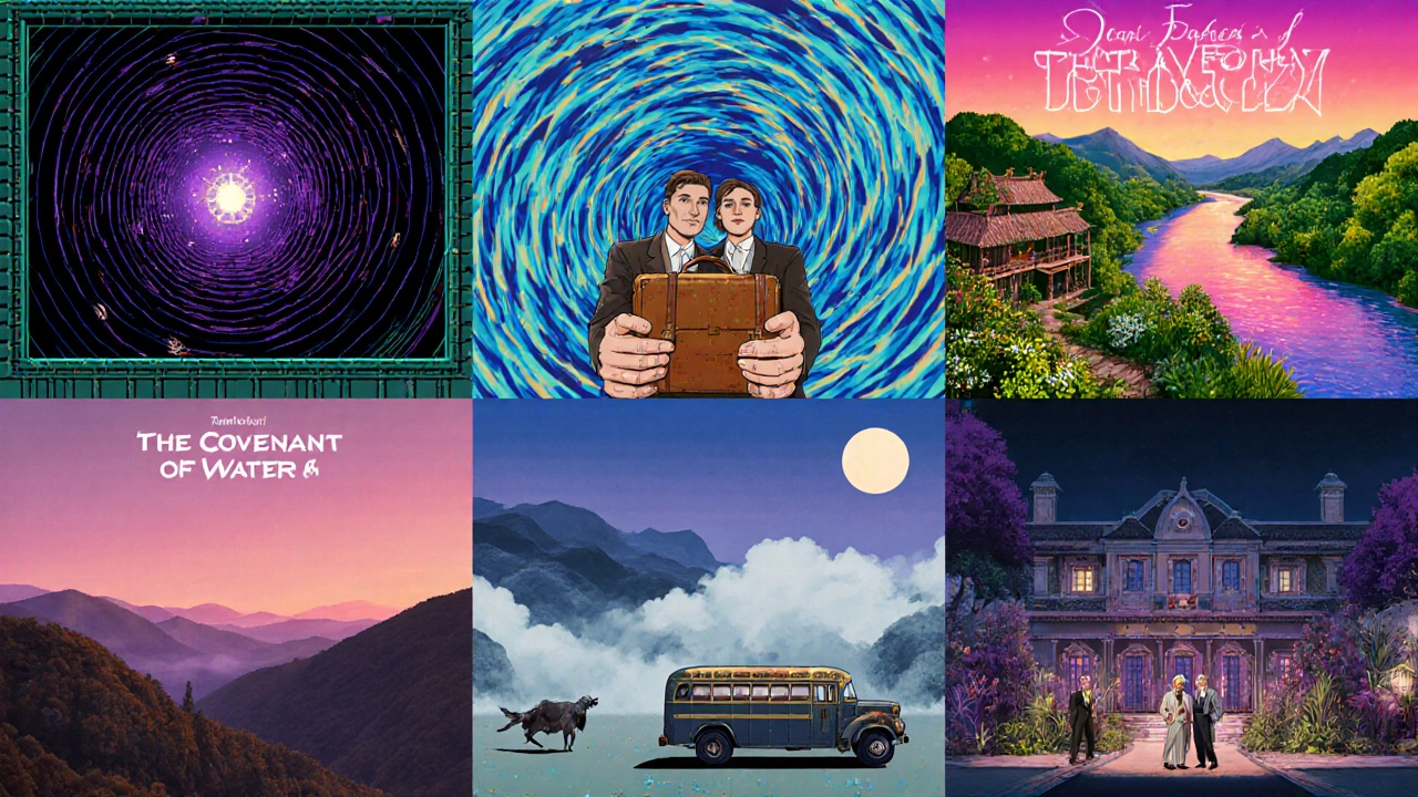 Collage illustration showing scenes from several recommended books across genres.