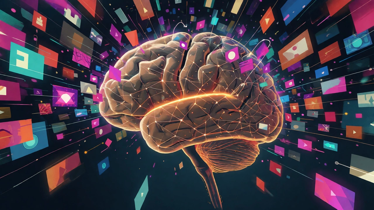 Brain overwhelmed by digital notifications vs focused deep reading
